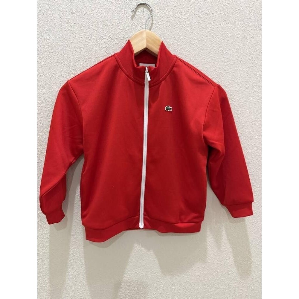 Lacoste Kids Red Full Zip Track Jacket Size 6 116cm 46" Big Back Logo SJ2984